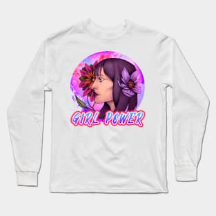 Girl Power Beautiful Floral Long Sleeve T-Shirt